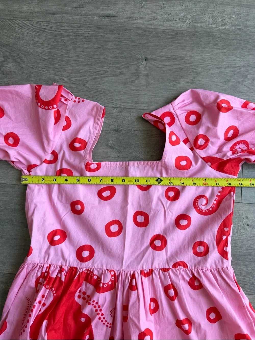 Maude Vivant pink & red octopus midi dress - size medium - Picture 3 of 4